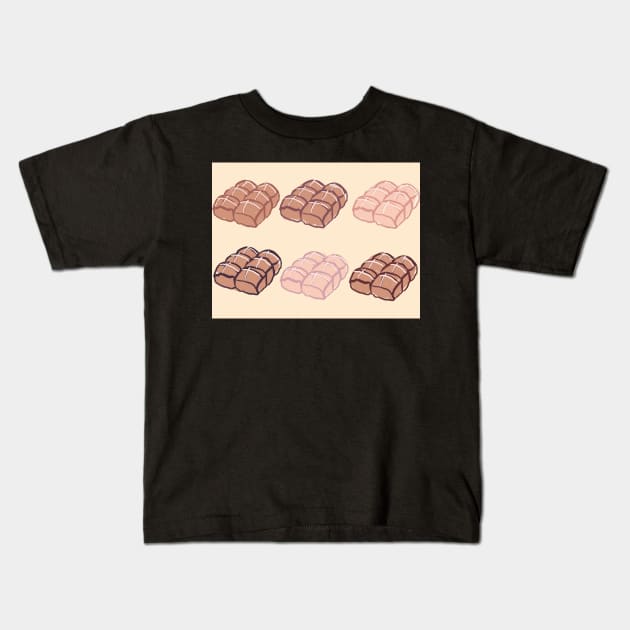 Hot Cross Buns Kids T-Shirt by aureliaazreal